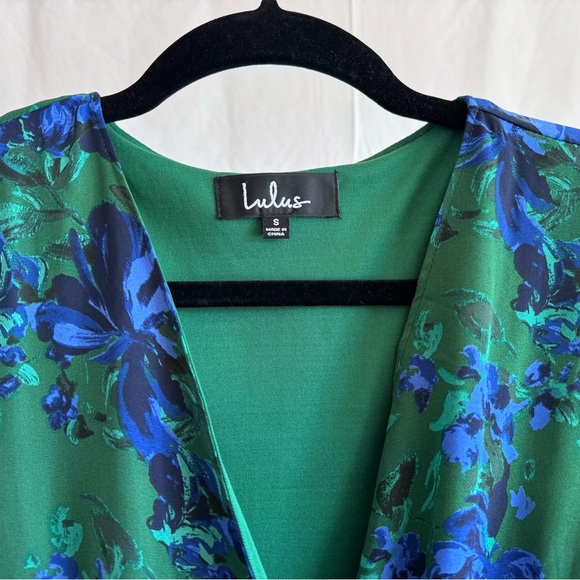 Lulus Romantic Blooms Green Floral Print Midi Wrap Dress - Picture 9 of 9